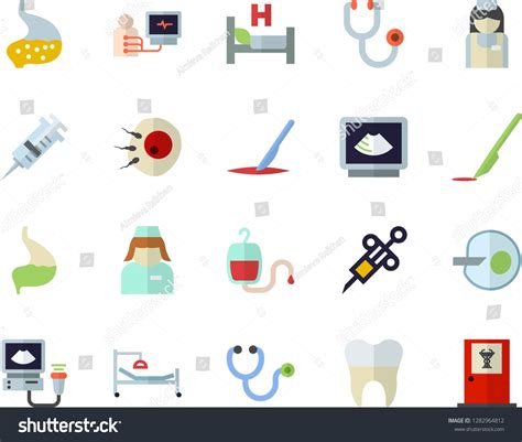 Color Flat Icon Set Blood Transfusion Stock Vector Royalty Free