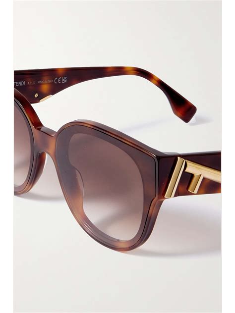 Fendi Eyewear First D Frame Embellished Tortoiseshell Acetate Sunglasses Net A Porter