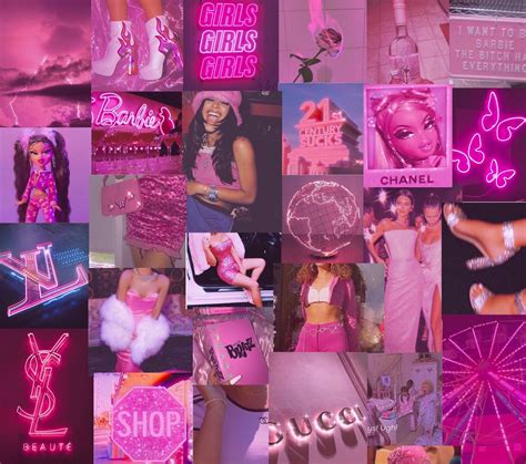 50 Pcs Printed Boujee Collage Kit Baddie Pink Aesthetic Etsy