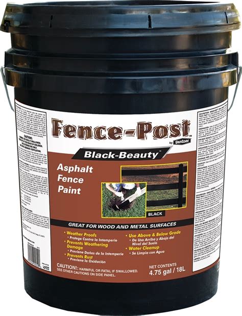 Fence Post 9005-GA Asphalt Fence Paint, 4.75 gal Pail, 75 - 80 sq-ft ...