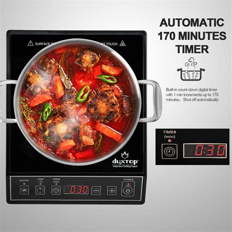 Duxtop 1800w Portable Induction Cooktop Countertop Burner Black 9100mc Bt M20b The Secura