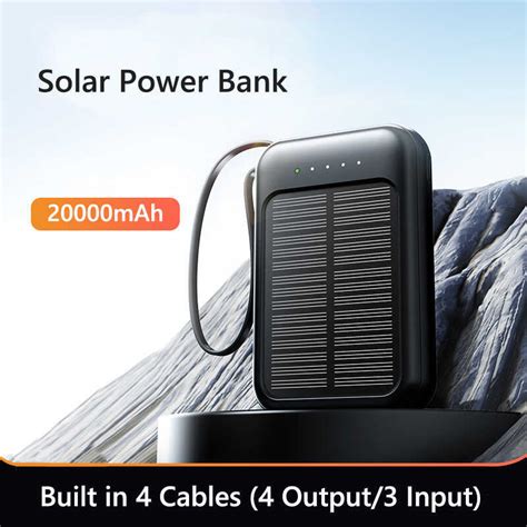 Mah Solar 20000 Thin Light Comes With Four Wire External Battery