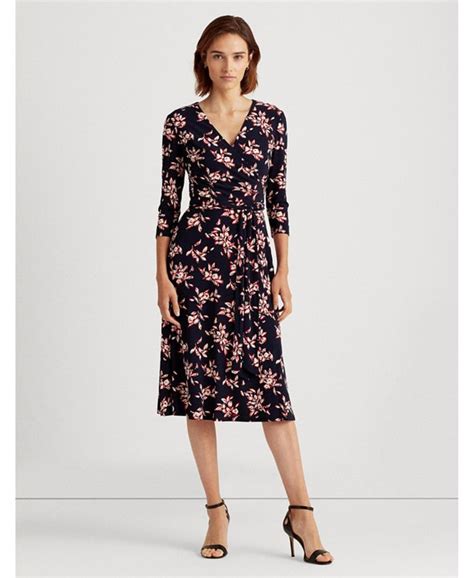 Lauren Ralph Lauren Floral Jersey Surplice Dress Macys