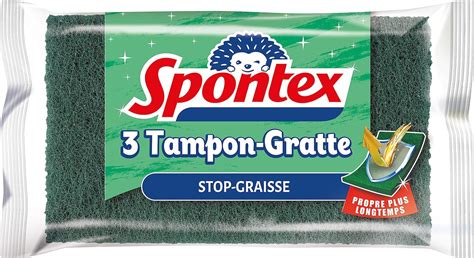 Spontex Tampon Gratte Stop Graisse Tampons R Curer Verts