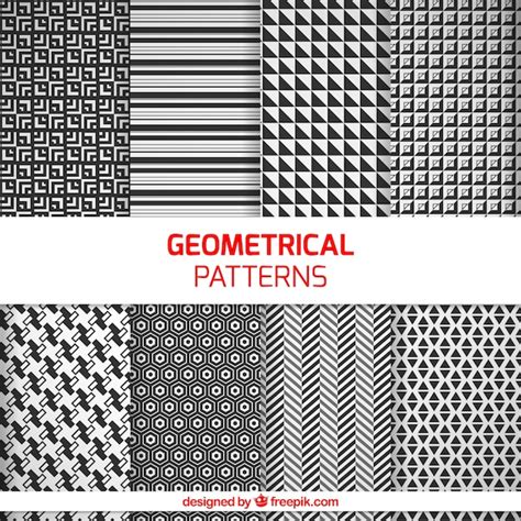 Paquete de patrones geométricos Vector Premium