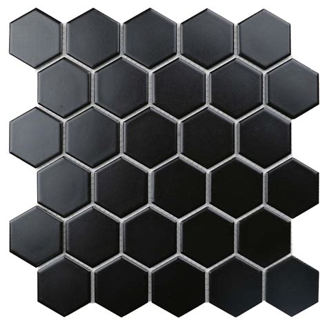 Makoto X Hexagon Matte Porcelain Tile In Kuroi Black