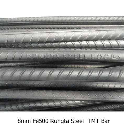 8mm Fe500 Rungta Steel TMT Bar At Rs 53 5 Kg Rungta Reinforced Bar In