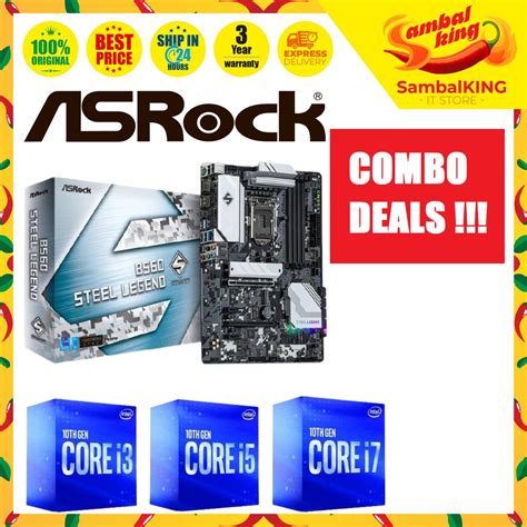 Ready Stock Asrock B Steel Legend Intel Motherboard Intel Cpu