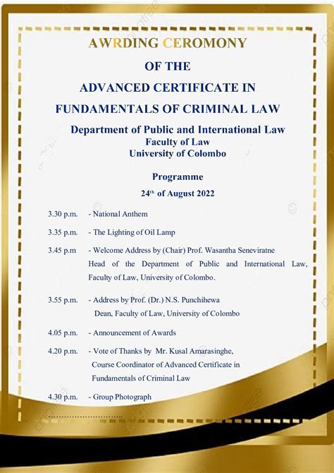 Award Ceremony ACFCL 2021 Faculty Of Law