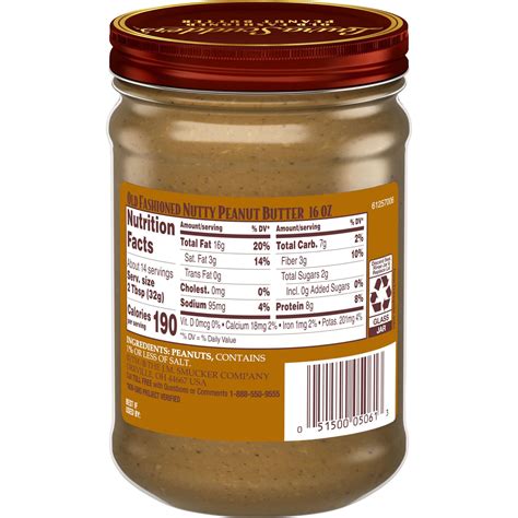 Laura Scudders Natural Nutty Peanut Butter 16 Ounce Jar