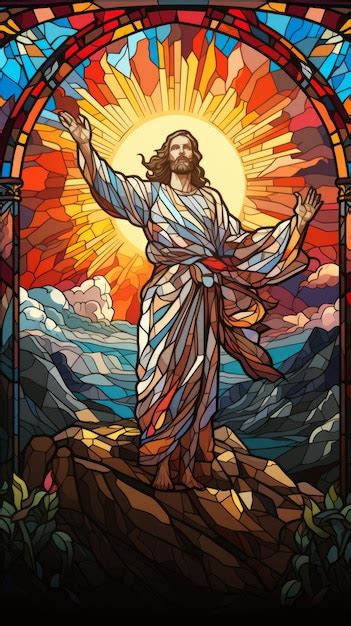 Premium Photo Stained Glass Art The Resurrection Of Jesus