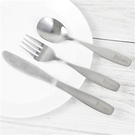 Personalised Childrens 3 Piece Cutlery Set The Kitchen T Company