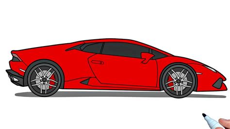 How To Draw A Lamborghini Huracan Car Easy Step By Step Youtube