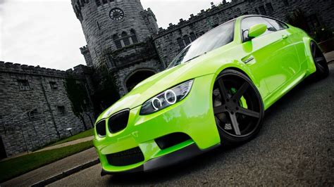 Hd Wallpaper Neon Green Bmw Car Bmw M3 Green Cars Mode Of