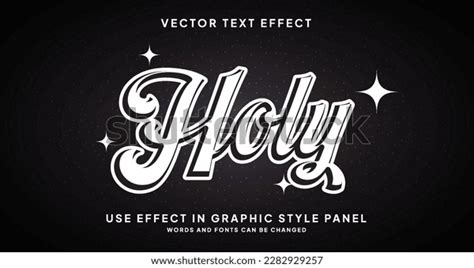 Editable White Text Effect Black Background Stock Vector (Royalty Free ...