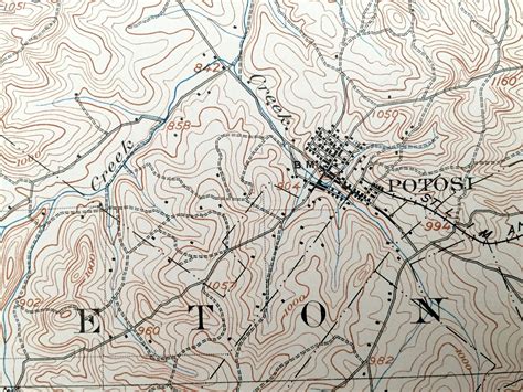 Antique Potosi Missouri 1906 US Geological Survey Topographic | Etsy