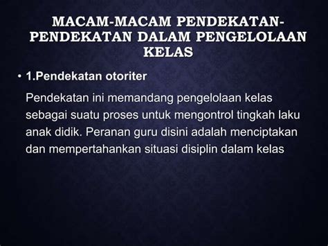 Model Pengelolaan Kelas Ppt