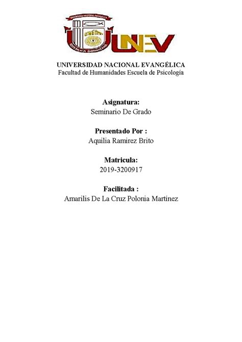 Trabajo de seminario de grado UNIVERSIDAD NACIONAL EVANGÉLICA