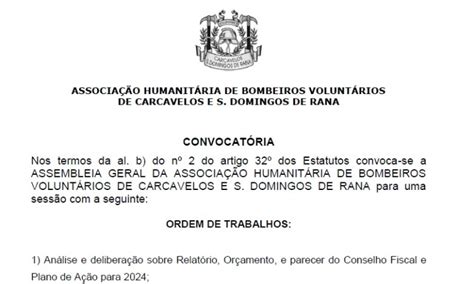 AHBVCSDR Convocatória Assembleia Geral dia 11 12 2023