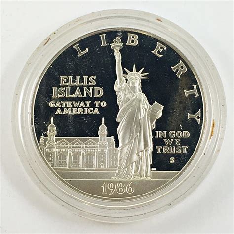 S Liberty Ellis Island Commemorative Proof Silver Dollar Deep