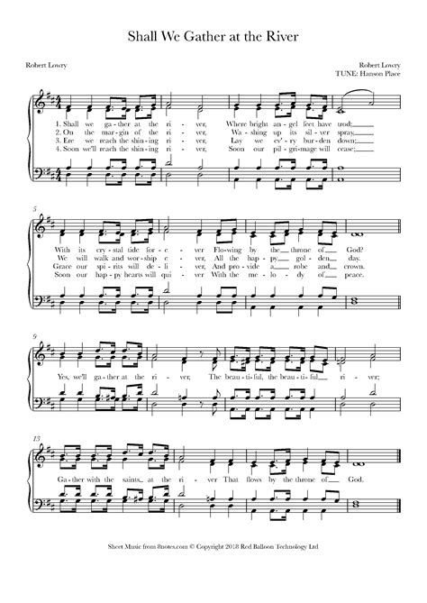 Shall We Gather By The River Sheet Music For Choir Notes