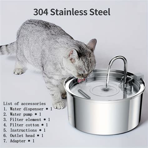 Cat Water Fountain Stainless Steel 108oz32l Pet Fountain With Water