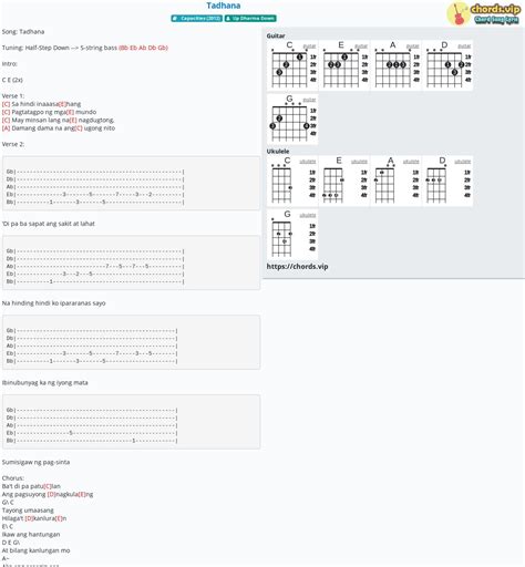 Chord: Tadhana - tab, song lyric, sheet, guitar, ukulele | chords.vip