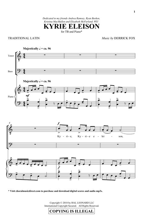 Derrick Fox "Kyrie Eleison" Sheet Music PDF Notes, Chords | Festival ...