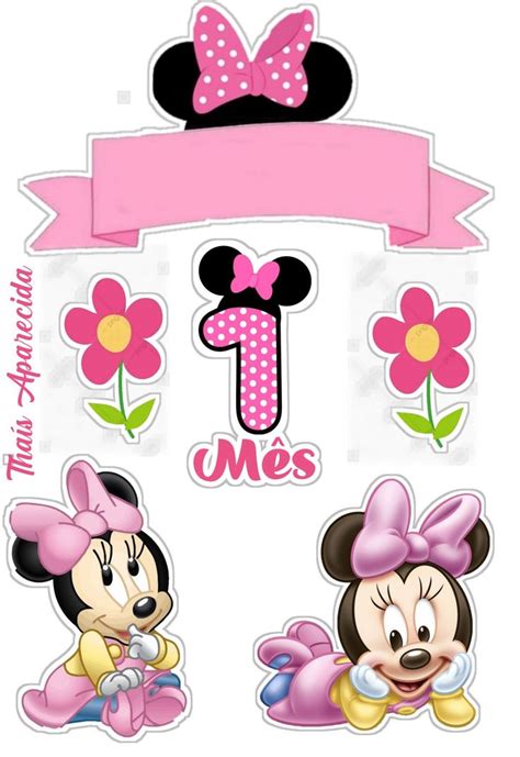 Mncsugiarto Pinterest Pin Topper De Bolo Da Minnie Rosa