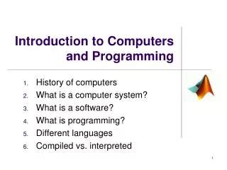 Ppt Ch Introduction To Computers And Programming Powerpoint