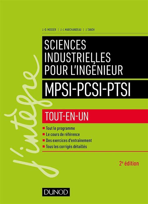 Amazon fr Sciences industrielles pour l ingénieur MPSI PCSI PTSI 2e