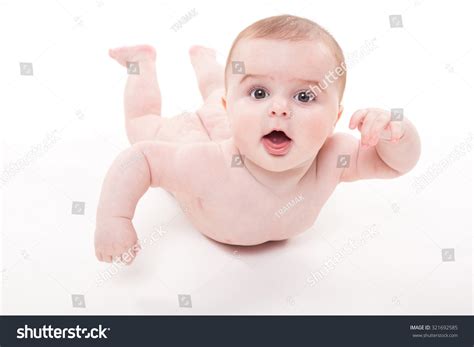 Naked Smiling Baby Lying On His Stock Photo Edit Now 321692585