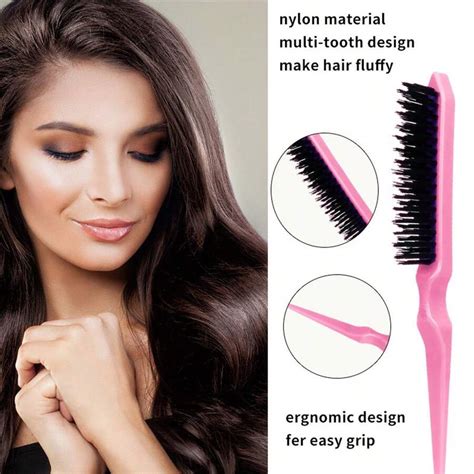 4 Pcs Set Watering Can Hair Styling Comb Set Tease Hairbrush Rat Tail Comb Edge Brush For Edge