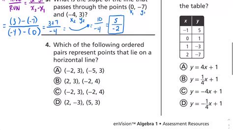 Readiness Assessment Questions Algebra Youtube