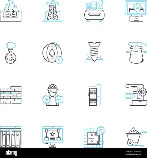 Chemical Engineering Linear Icons Set Reactor Catalyst Polymer