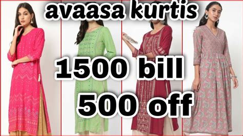 Ajio Offers Today Avaasa Kurtis Haul Trends Kurtis Haul 1500 Bill 500