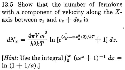 Solved 13 5 Show That The Number Of Fermions With A