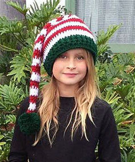 CROCHET PATTERN Elf Hat Christmas Striped Hat Holiday Etsy In 2023