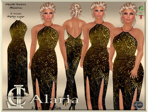 Second Life Marketplace Lc Alaria Mesh Gown With Slits Gold