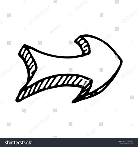 Hand Drawn 3d Arrow Doodle Icon Stock Vector Royalty Free 1176819658