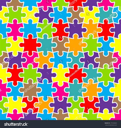 Abstract Puzzle Background Design Colorful Pieces Stock Vector