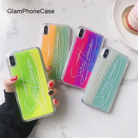 Glamphonecase Fluorescent Liquid Quicksand Phone Case For Iphone X Xs