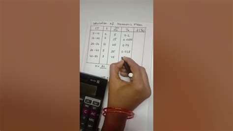 How To Calculate Harmonic Mean In Continuous Series Youtube