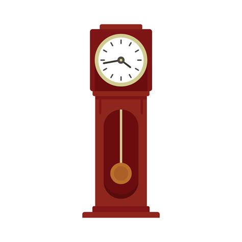 Pendulum Clock Icon Flat Isolated Vector 14986752 Vector Art At Vecteezy