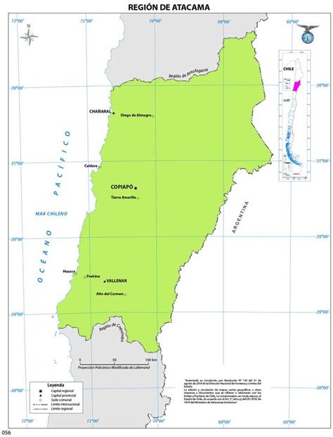 Mapa región de Atacama color Curriculum Nacional MINEDUC Chile