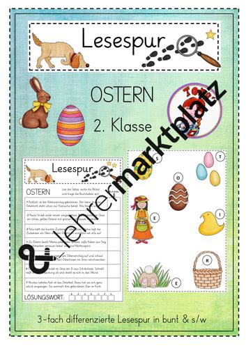 Lesespur Klasse 1 Ostern Lesespurgeschichte Ostern Kostenlos Lehramt