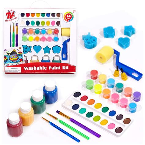 The Best Crafts-44 Piece Painting Kit for Kids Washable Paint Set ...