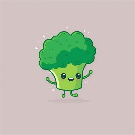 Premium Photo Kawaii Broccoli Funny Vegetables Cartoon Character