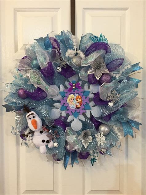 Frozen Birthday Frozen Wreath Olaf Wreath Frozen Mesh Etsy