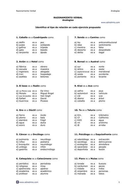 Razonamiento Verbal Analog As Pdf